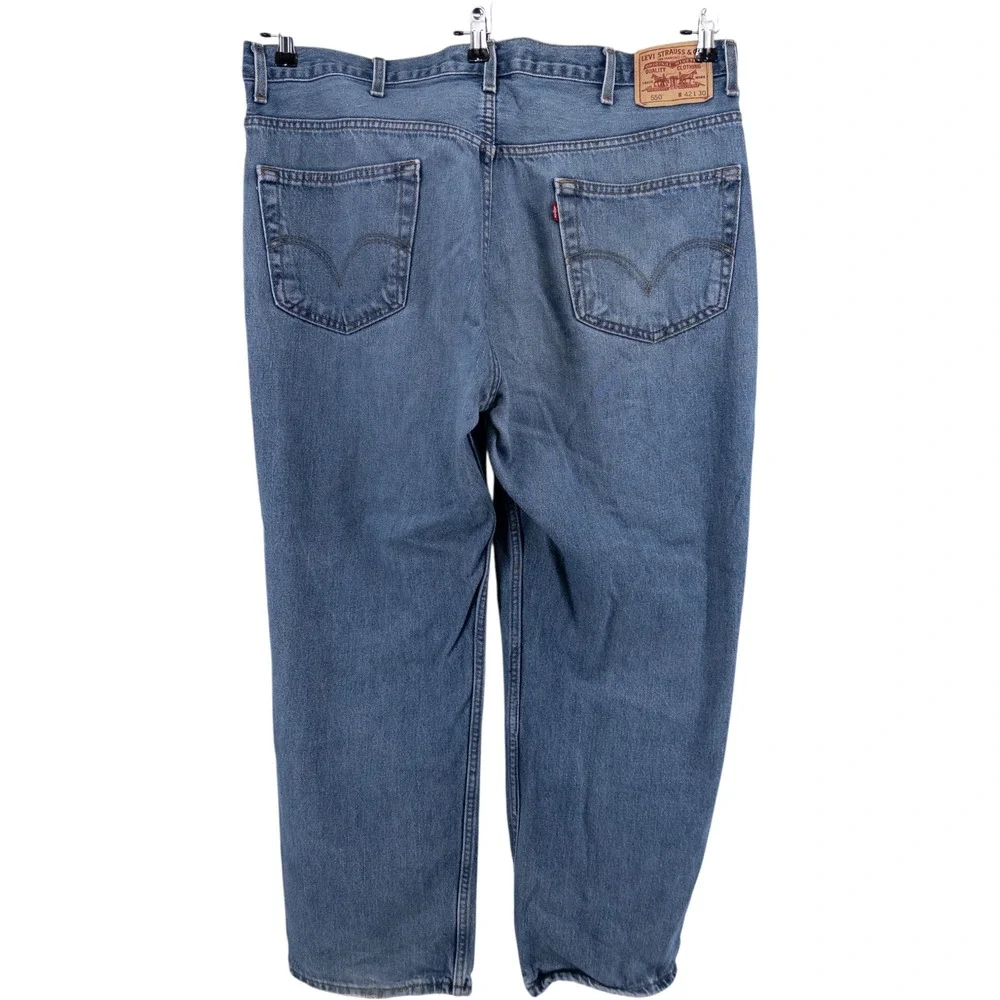 Levis 550 Relaxed Fit Jeans Men's‎ 42x30 Blue Stonewash Denim Red Tab Y2K 2008